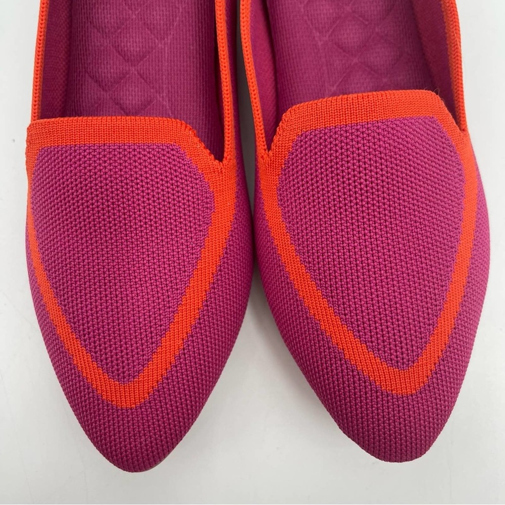 BIRDIES Shoes Blackbird Pointed Flats Slip On Pink & Orange Washable NWT Size 7 - Picture 4 of 9